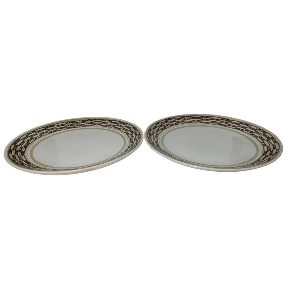 Vintage Royal China Dinner Plates Basketweave‎ Cavalier Ironstone Set of Two